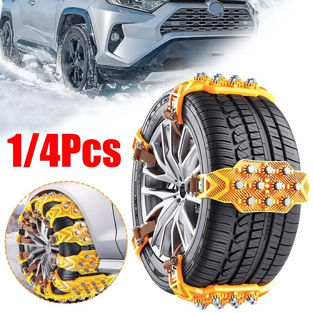 1/4PCS Car Winter Tire Wheels Snow Chains Snow Tire Anti-skid Chains Wheel Tyre Cable Belt Winter Outdoor Emergency Tools