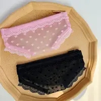 Mesh Briefs Shape Cosmetic Bag Korean Style Decorative Makeup Storage Pouch Jewelry Organizer with Zipper Travel Storage Bag 4