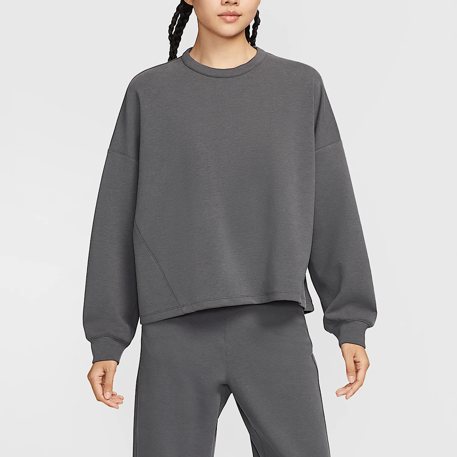 

Оригинальная женская повседневная свободная толстовка Nike Dri-FIT с круглым вырезом HQ8194-036