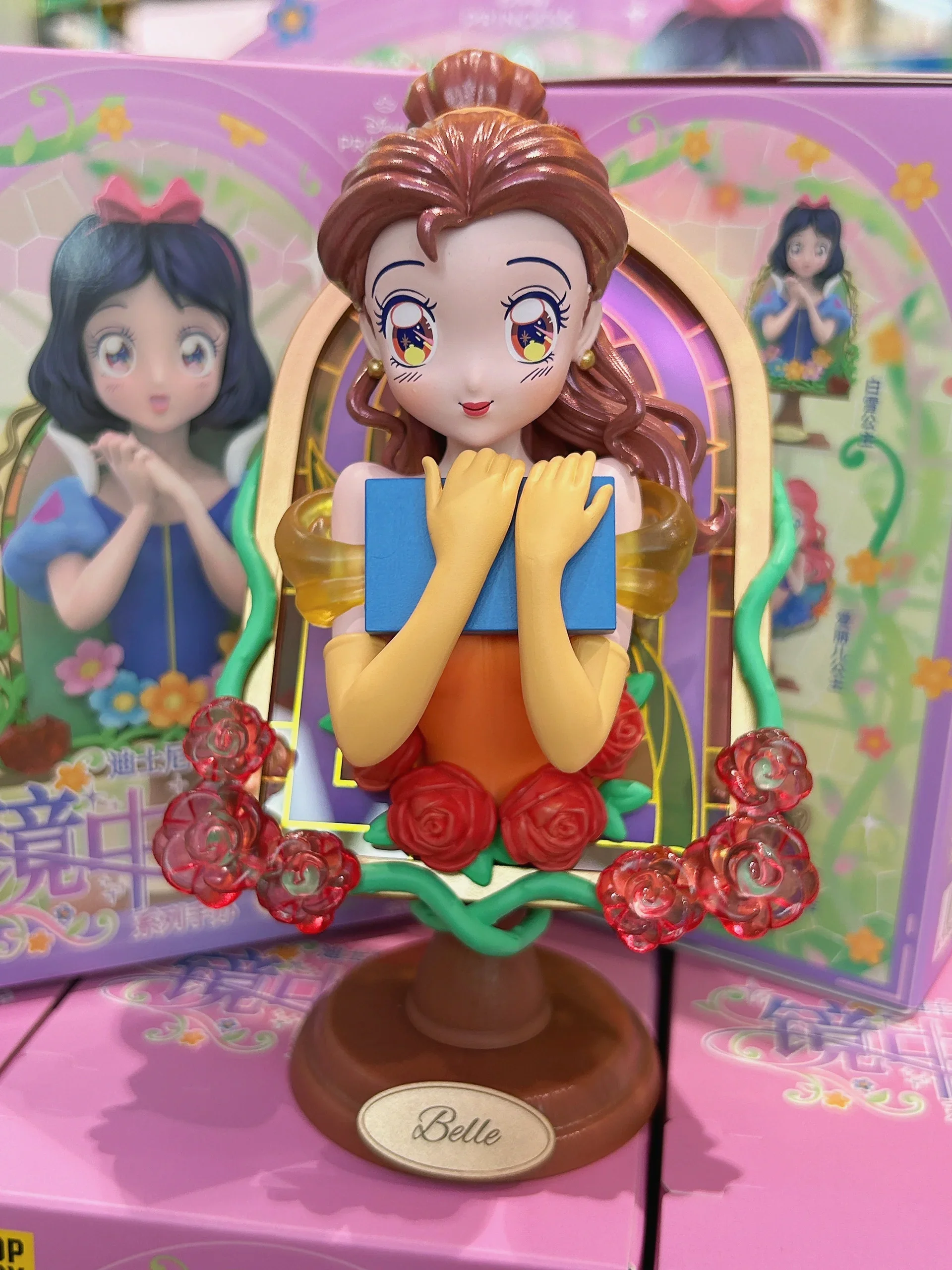 Disney Princess Blind Box In The Mirror Secret Language Series Anime Peripheral Figures Trendy Toy Doll Girl Heart Gifts