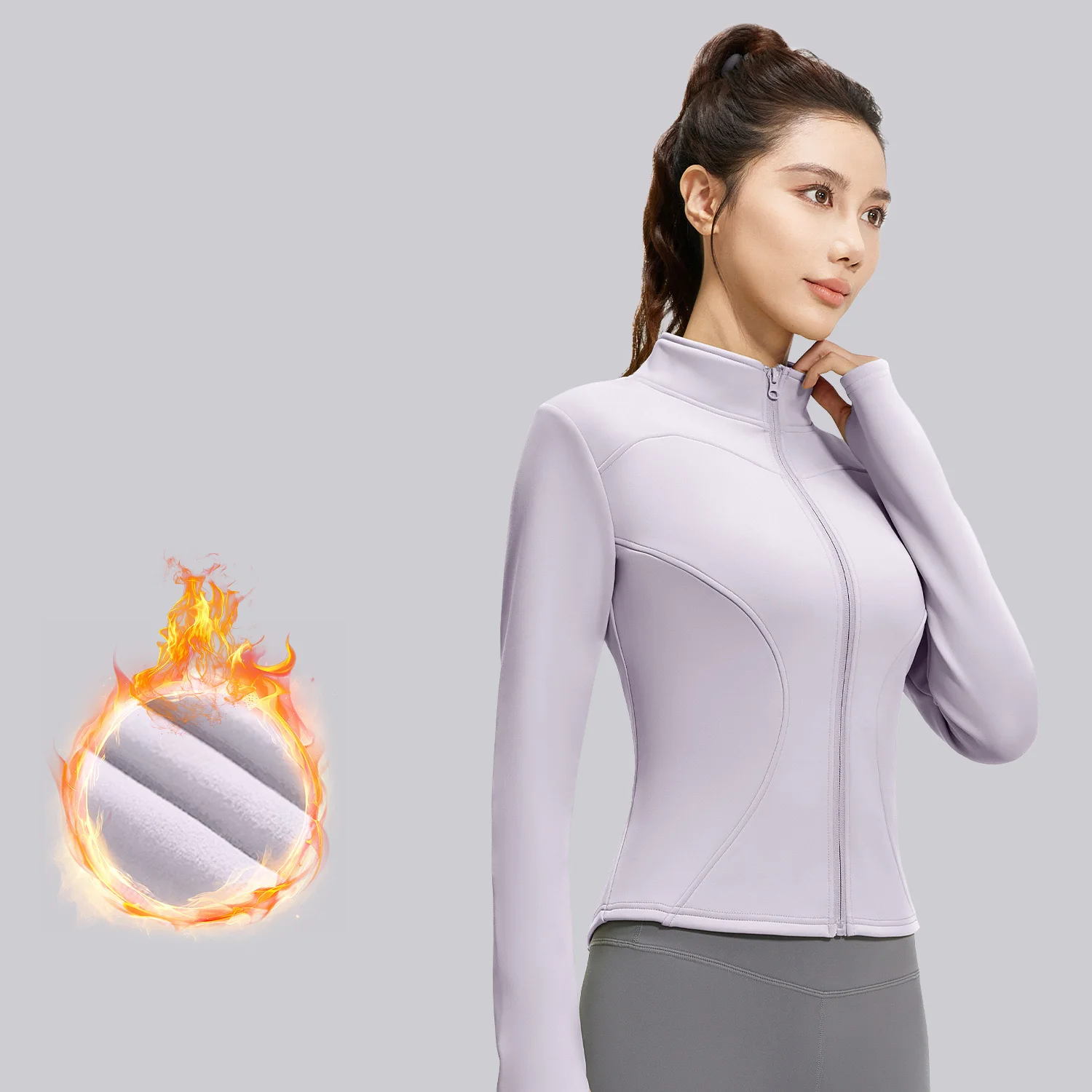 

Autumn Winter Warm Fleece Slim Fit Jackets Runnning Coats Long Sleeve Yoga Shirts Slim Fit Jacket Warm Fitness Jogging Clothes