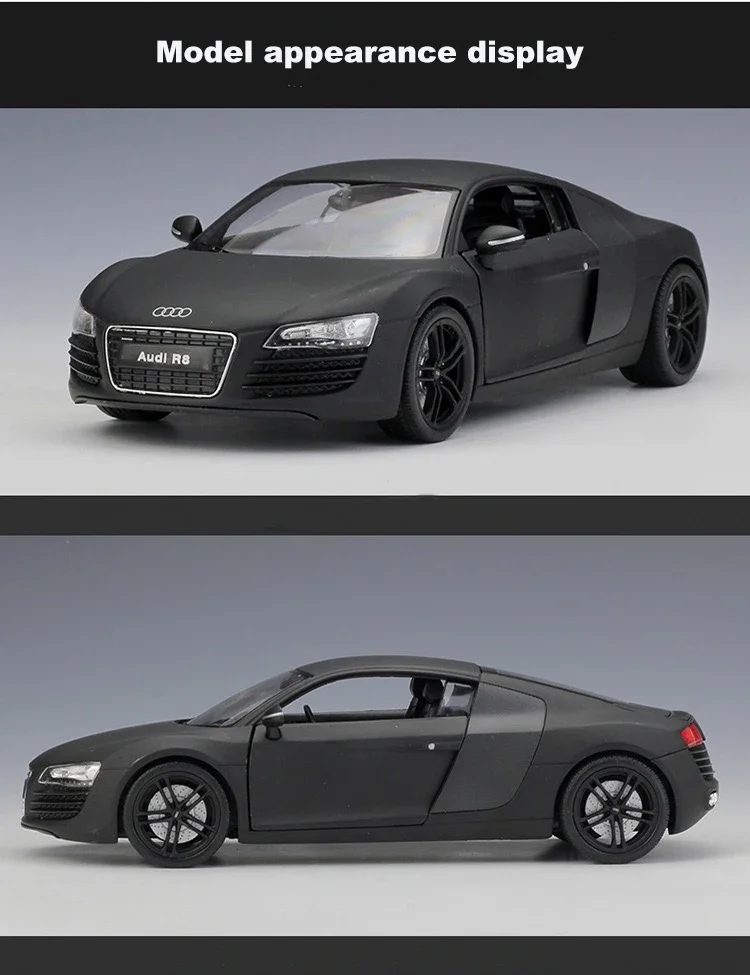 Welly 1:24 modello in lega Audi R8-giocattolo ideale per bambini e regalo da collezione