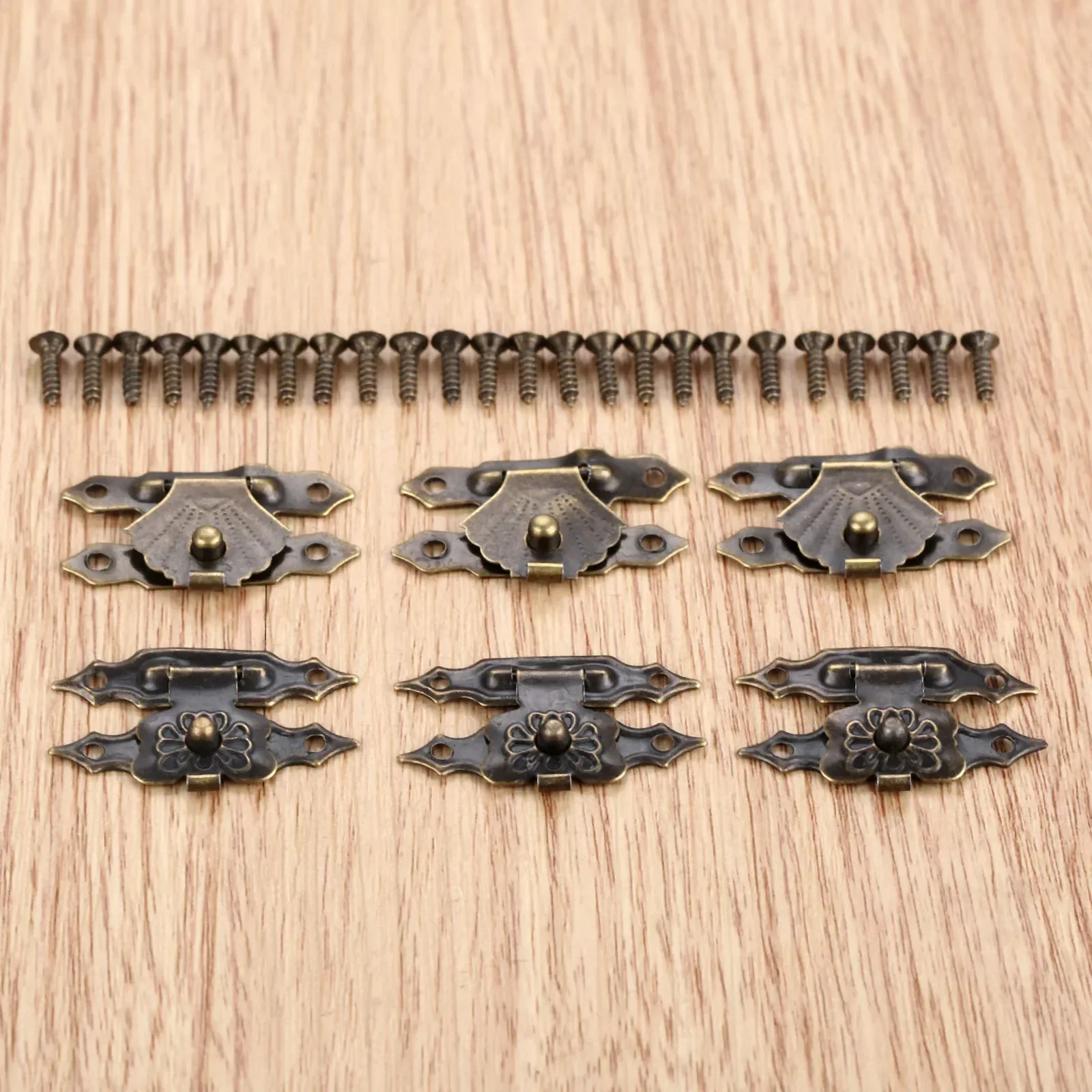 10 Pcs Antique Bronze Iron Jewelry Box Padlock Hasps Latch Clasp Lock Wooden Wine Gift Box Buckle Furniture Hardware 30*18mm