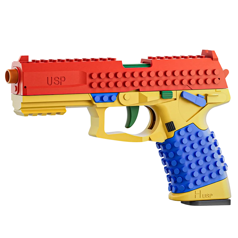 Pistola de Tiro Contínuo com Ejeção de Cápsulas e Blowback, Projétil Macio, com Efeito de Recarga Vazia, Presente de Aniversário