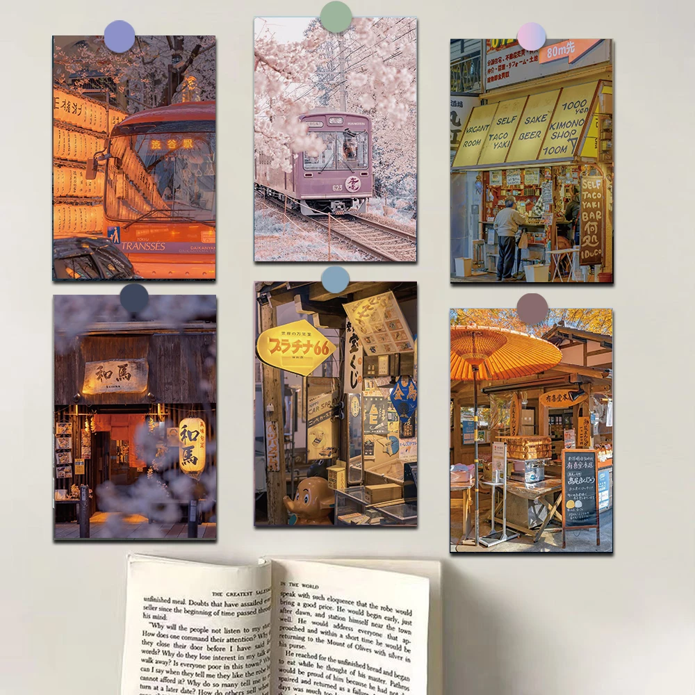 10PCS Japanese Style Izakaya Posters Stickers Nostalgia 10×15CM DIY Home Decorated Room Coffee Living Wall Art Picture Aesthetic