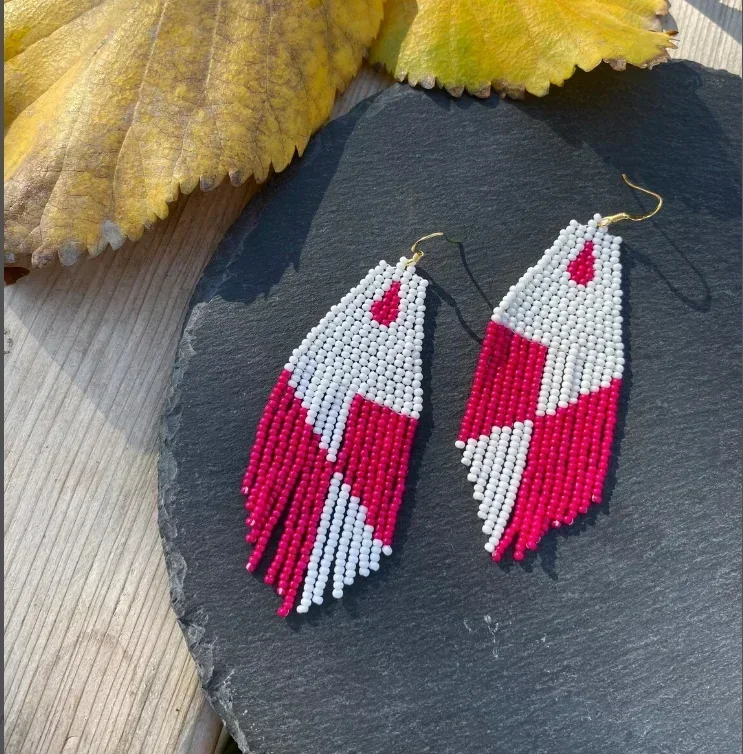 

Серьги из бисера с кисточками, геометрический блок, дизайн, оригинальность, ручное вязание, богемный сплав, женские простые серьги из рисовых бусин