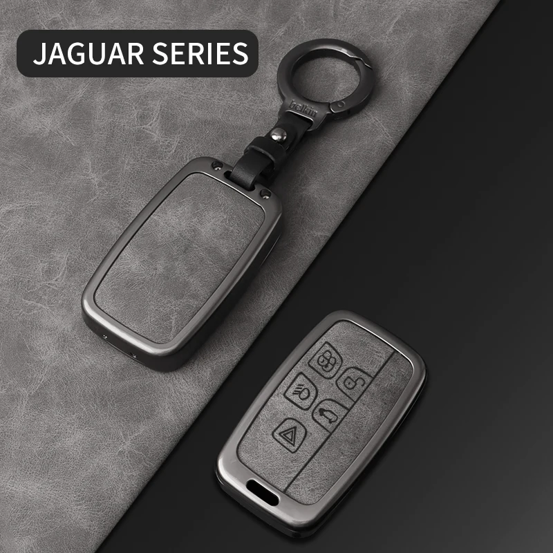 Leder-Autoschlüsselhülle für Land Rover Range Rover Sport Evoque Freelander Velar Discovery 4 Jaguar XE XJ XF Guitar – Detail 4