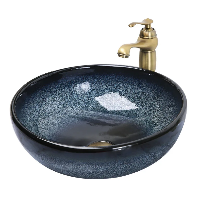 

Stylish counter glazed ceramic washbasin balcony creative bathroom washbasin small size basin for home