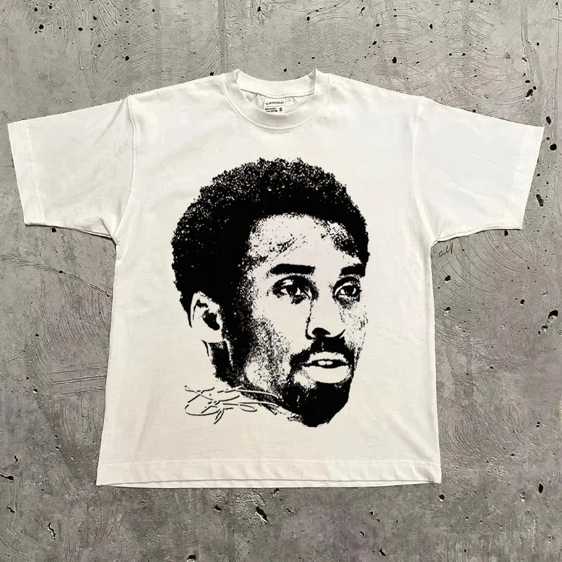 American Harajuku High Streetwear Basketball Tops Y2k Oversized Couples Goth Hip Hop Cotton Short Sleeve Men Women Looe T Shirt