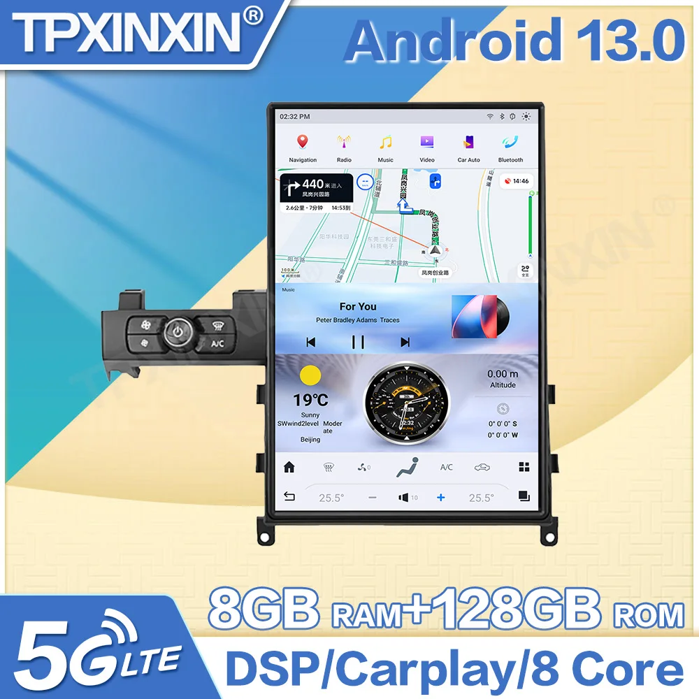 

14,4-дюймовый дисплей Qualcomm AI с экраном Android для Nissan GT-R 2011-2016 GTR, автомобильный радиоприемник, мультимедийный плеер, головное устройство Navi, авто Carplay