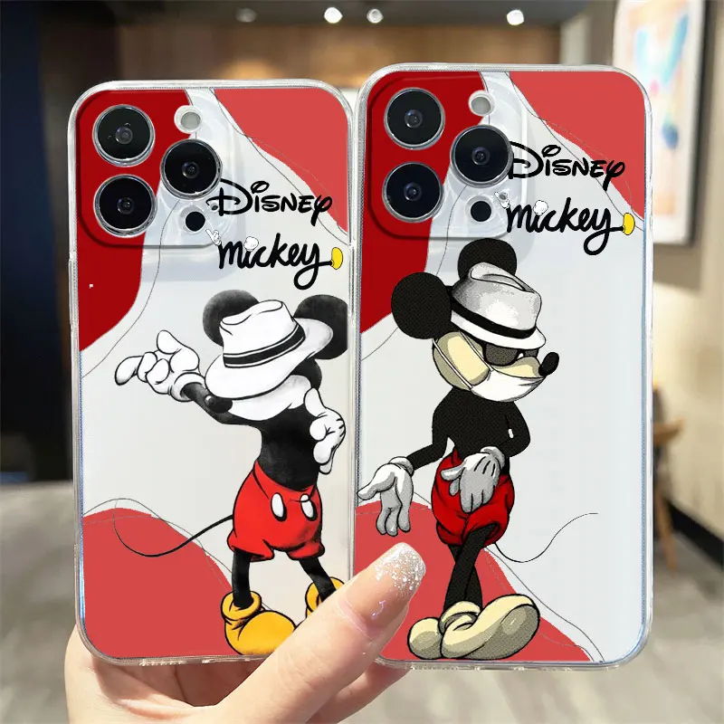 Disney Mickey Minnie For iPhone 15 14 13 12 11 Pro Max XS Max X XR 7 8 Plus 6S 5S Shockproof Transparent Phone Case