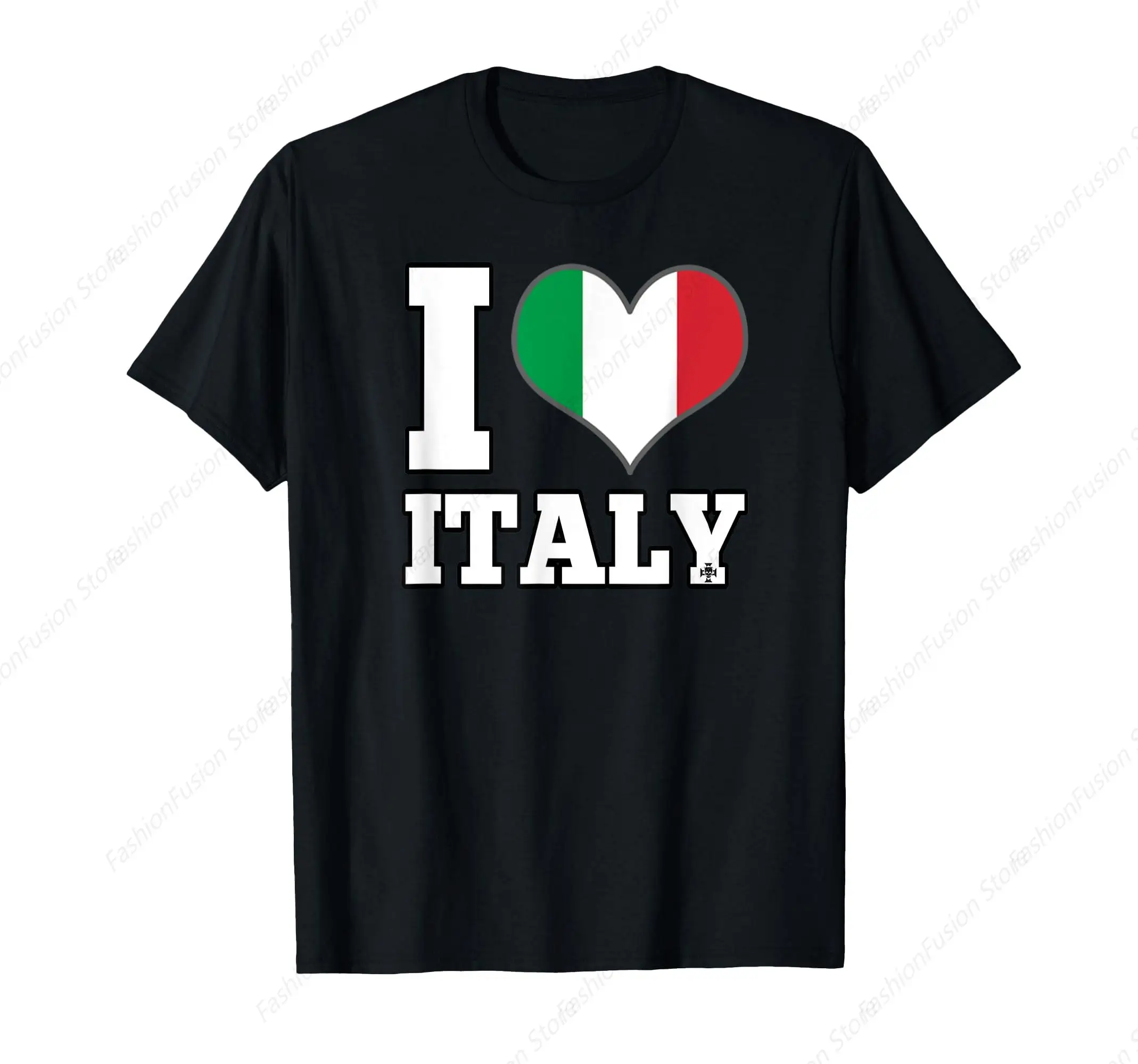 I Love Italy TShirt Heart Flag Tee t-shirt Cotton Graphic maniche corte abbigliamento uomo per camicie Casual da esterno quotidiane Soft Tops