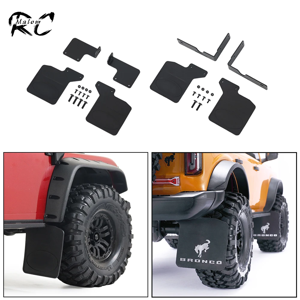 Rubber Fender Flares Front and Rear Mud Flaps with Mounting Base for 1/10 RC Crawler Car  TRX4 Bronco 2021 TRX-4 Defender