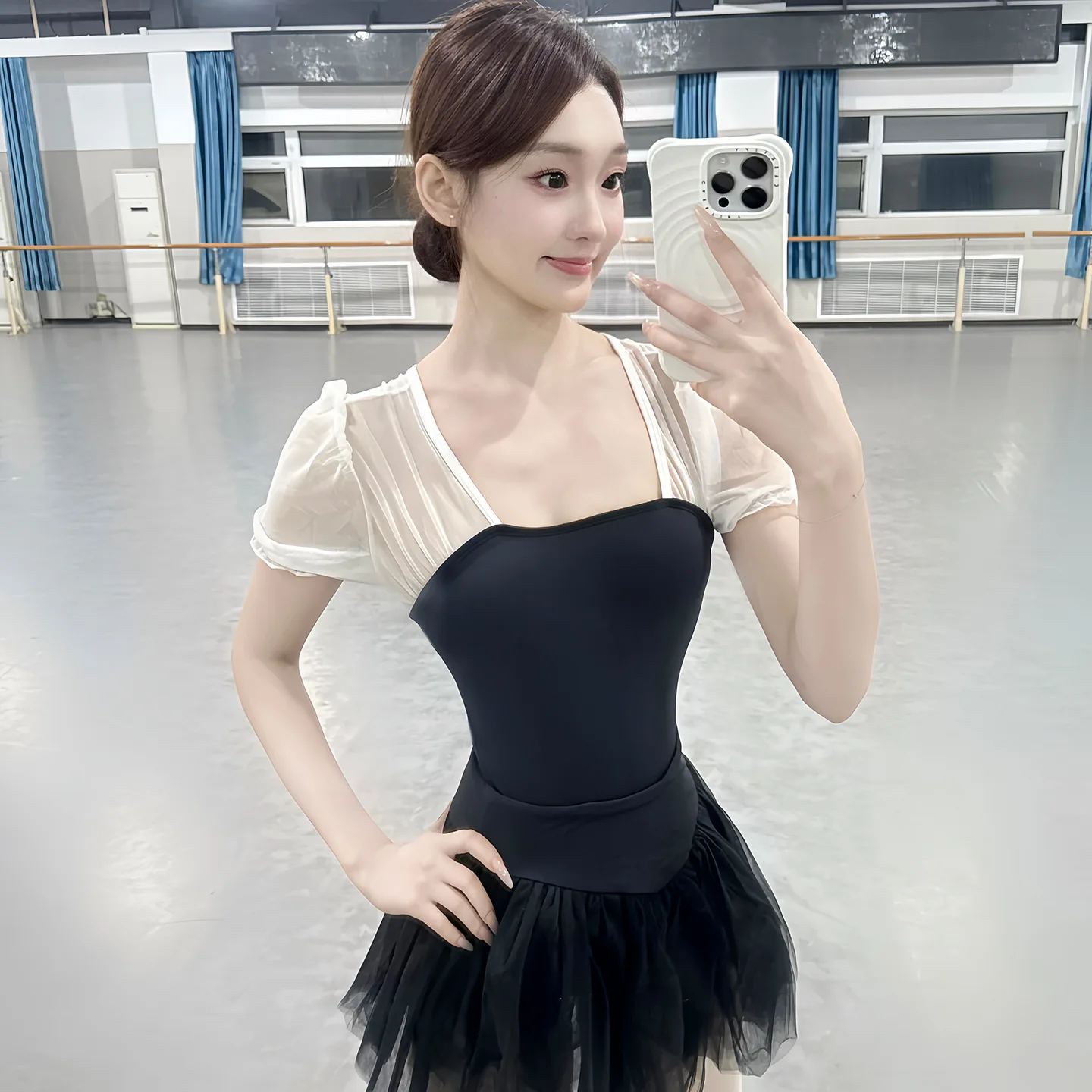 

Ballet Practice Suit Women's Gymnastics Leotard Adult White Figure Skirt Me Sve Breathable High Elastici