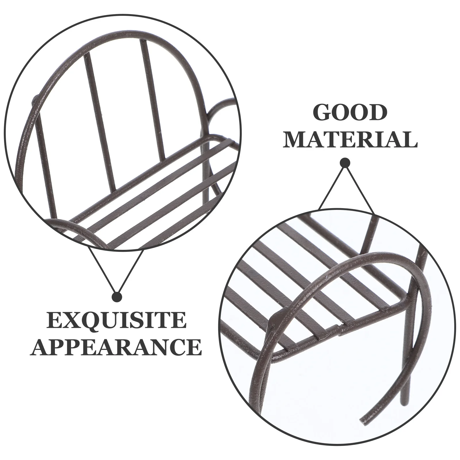 2 قطعة زخرفة مقعد الحديقة المصغرة مصممة بشكل رائع للمنزل طاولة الرمل المشهد الصغير حديقة ديكور أثاث المنزل الصغير #6