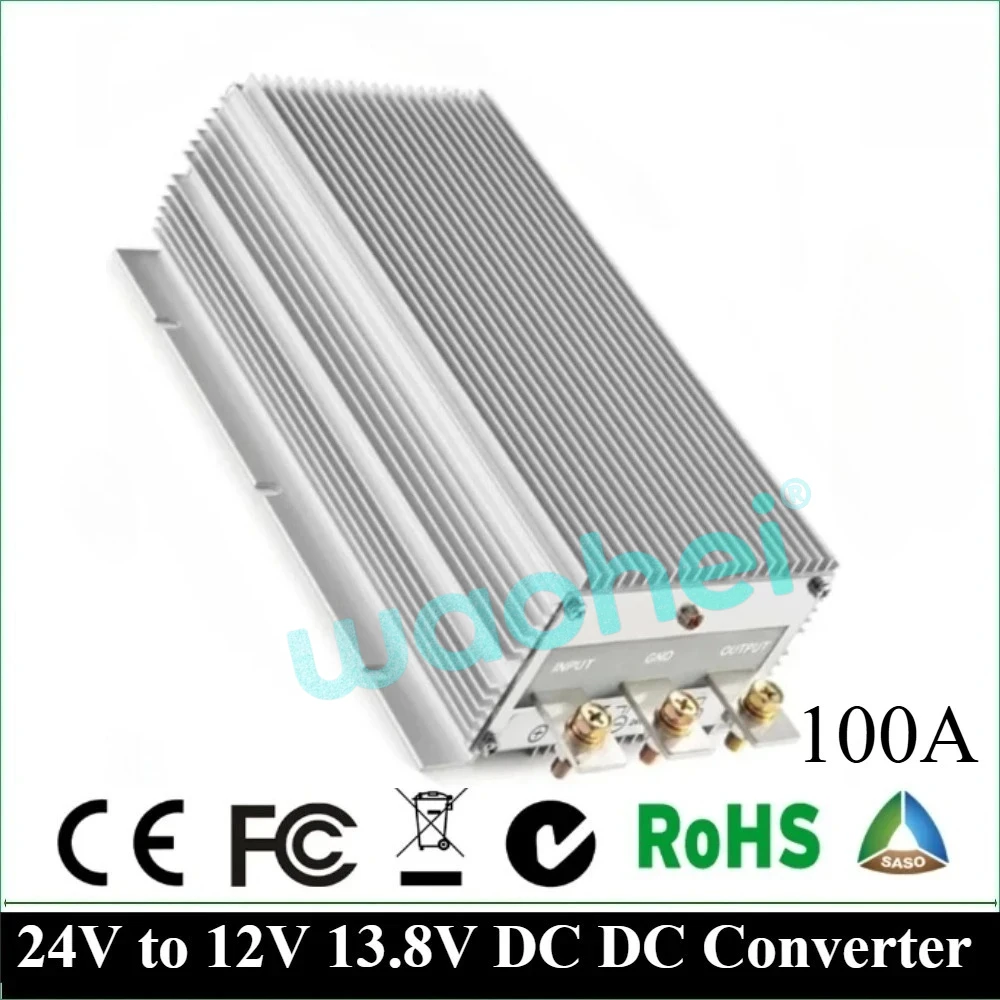 

24V to 12V 13.8V 100ADC DC Step Down Converter Regulator Reducer Module Voltage Regulator Stabilizer Transformer Buck Heavy Duty