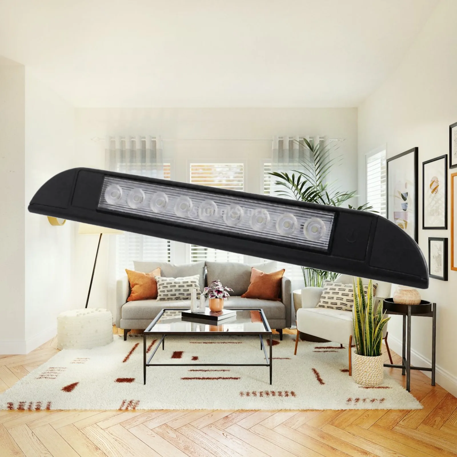 Extended LED Vehicle Light Energy-Efficient Slim LED Light Bar with 9 LEDs Surface Mount Compact Long-Lasting