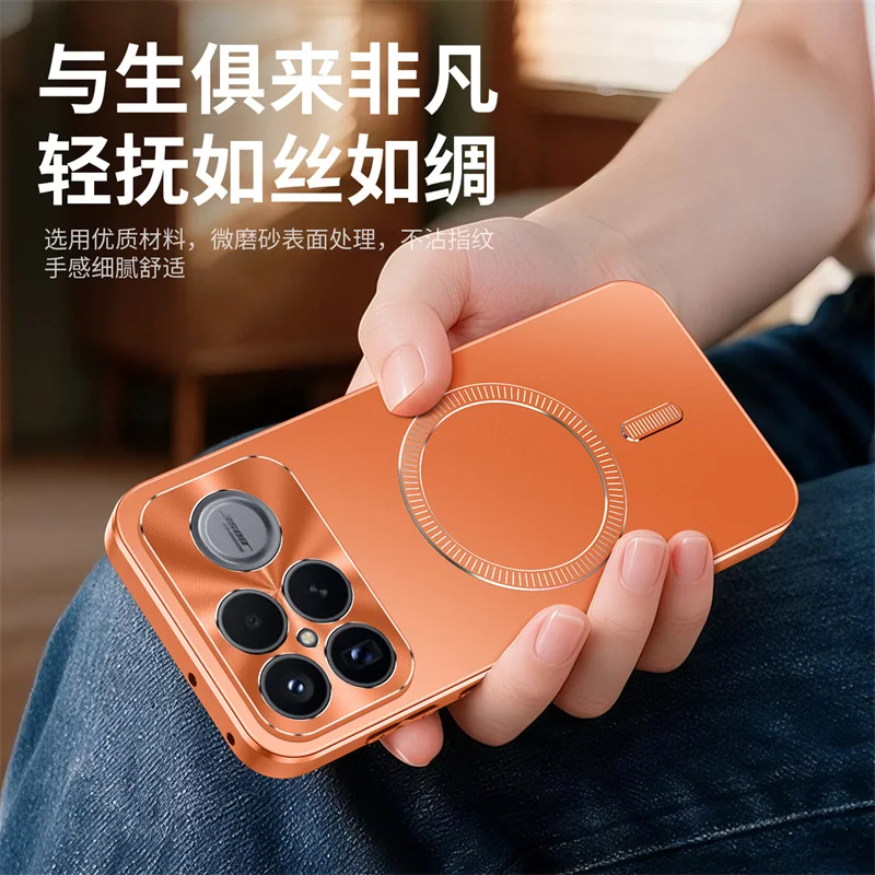 Alloy Camera Wireless Charging Shockproof Case For Redmi K100 K90 Pro Max Skin Feel For Magsafe Cover For Redmi Note 17 Pro 5G