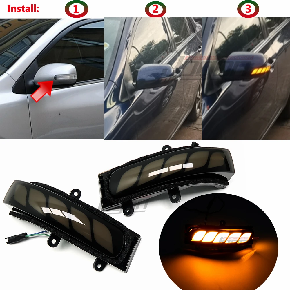 

Для Toyota Corolla E140 2007-2013 светодиодный динамический указатель поворота, боковое зеркало, мигалка для Toyota Camry XV40 2007-2011