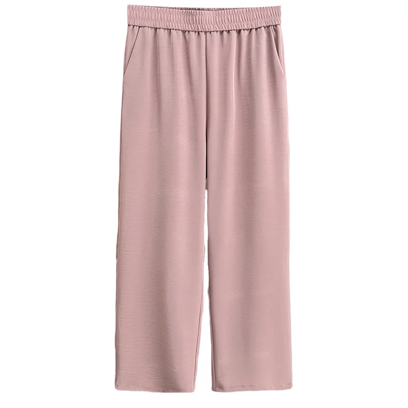 

Женские прямые брюки больших размеров, 100 кг, новые летние тонкие повседневные брюки с эластичной резинкой на талии 2530