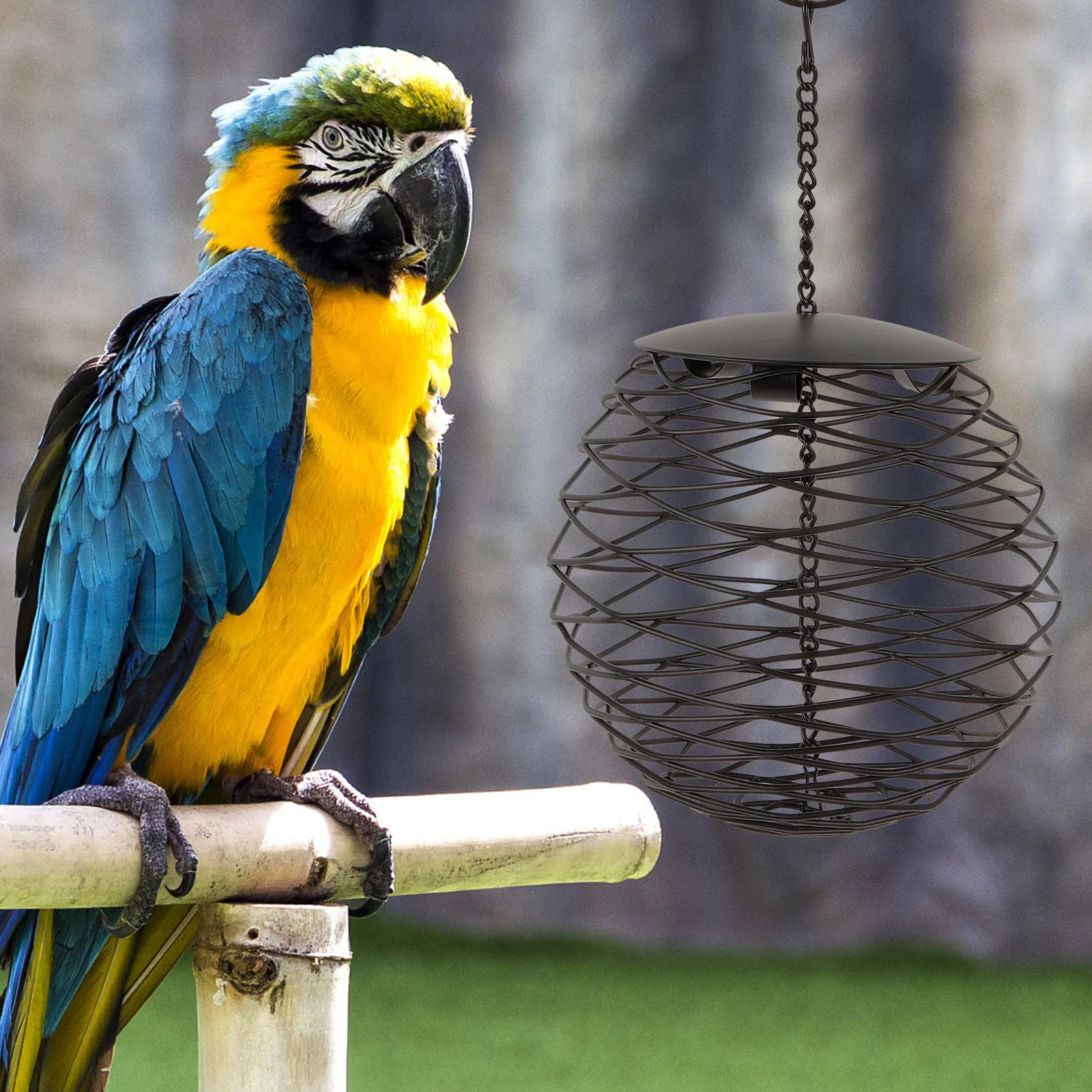 

Hanging Bird Feeder Creative Swing Design Durable Outdoor Garden Wire Bird Food Container Yard Porch Patio Decor