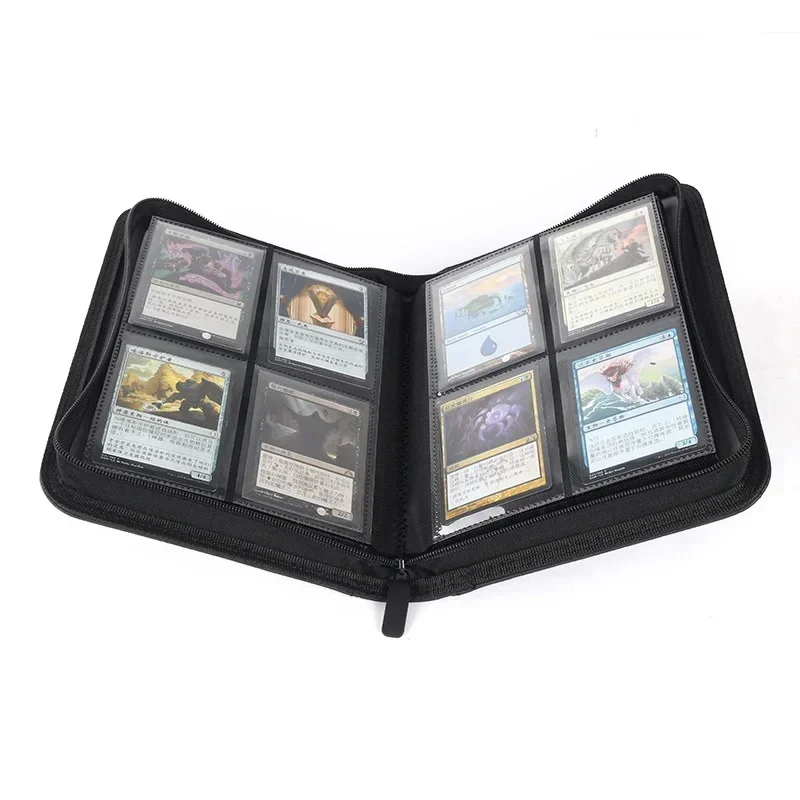 Карты из искусственной кожи с 160 карманами, переплет с боковой загрузкой, TCG, игровой альбом на молнии с 4 герметичными фиксированными карманами, страницы для MG/PKM/FOW/YGO