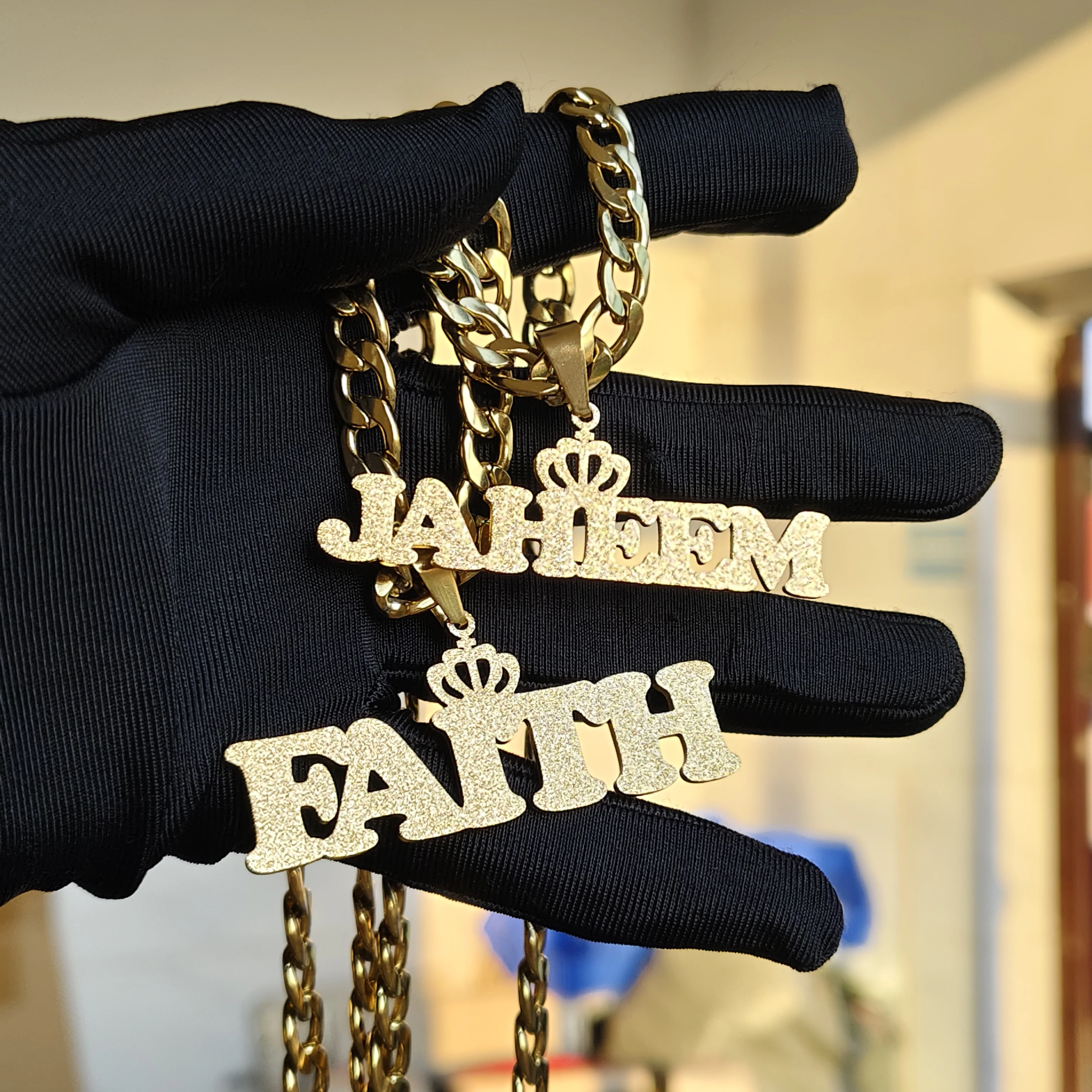 DCEE جديد بالجملة اسم مخصص 7 مللي متر قلادة رسالة شخصية 7 مللي متر قلادة قلادة هدية عيد ميلاد الشركة المصنعة المبيعات المباشرة #1