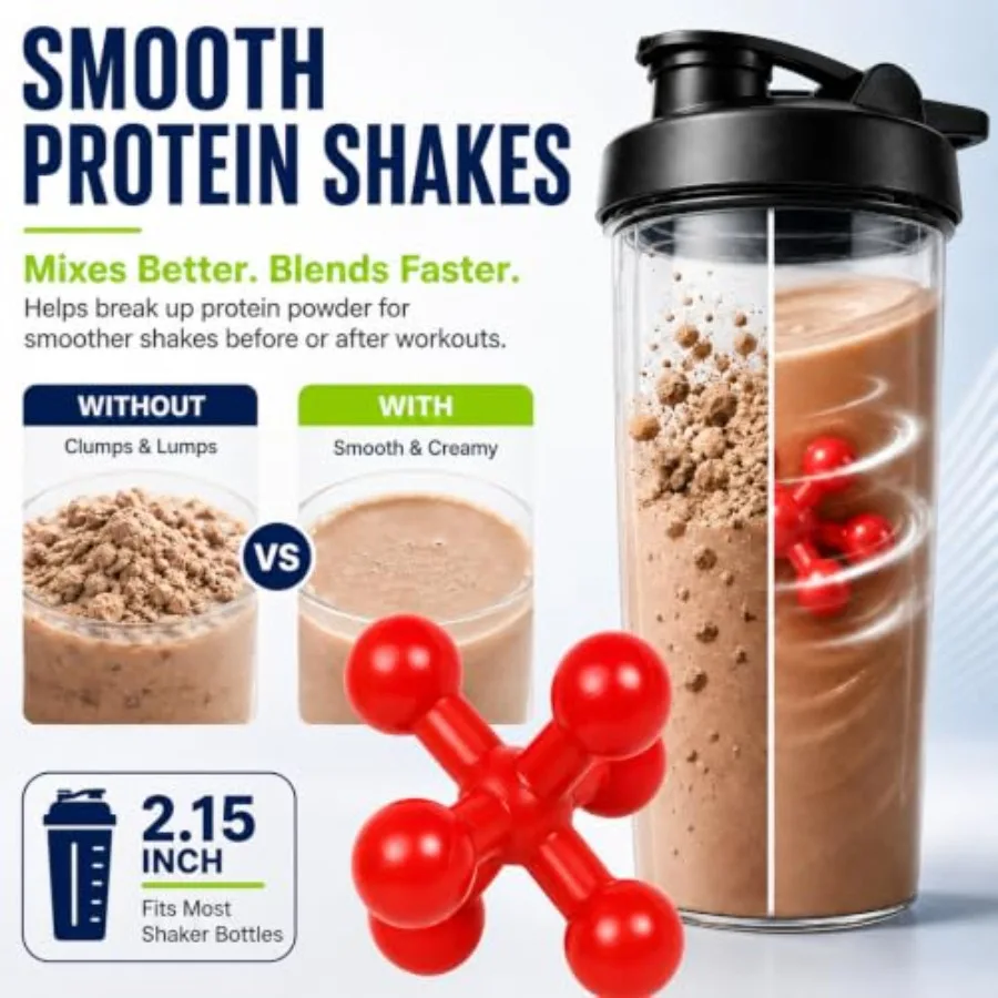 Shaker Balls for Protein Shakes, 5 Pack, BPA-Free Plastic 2.15 Inch Dishwasher Safe Mixer Balls for Shaker Bottles, Smoother Mi - view 3