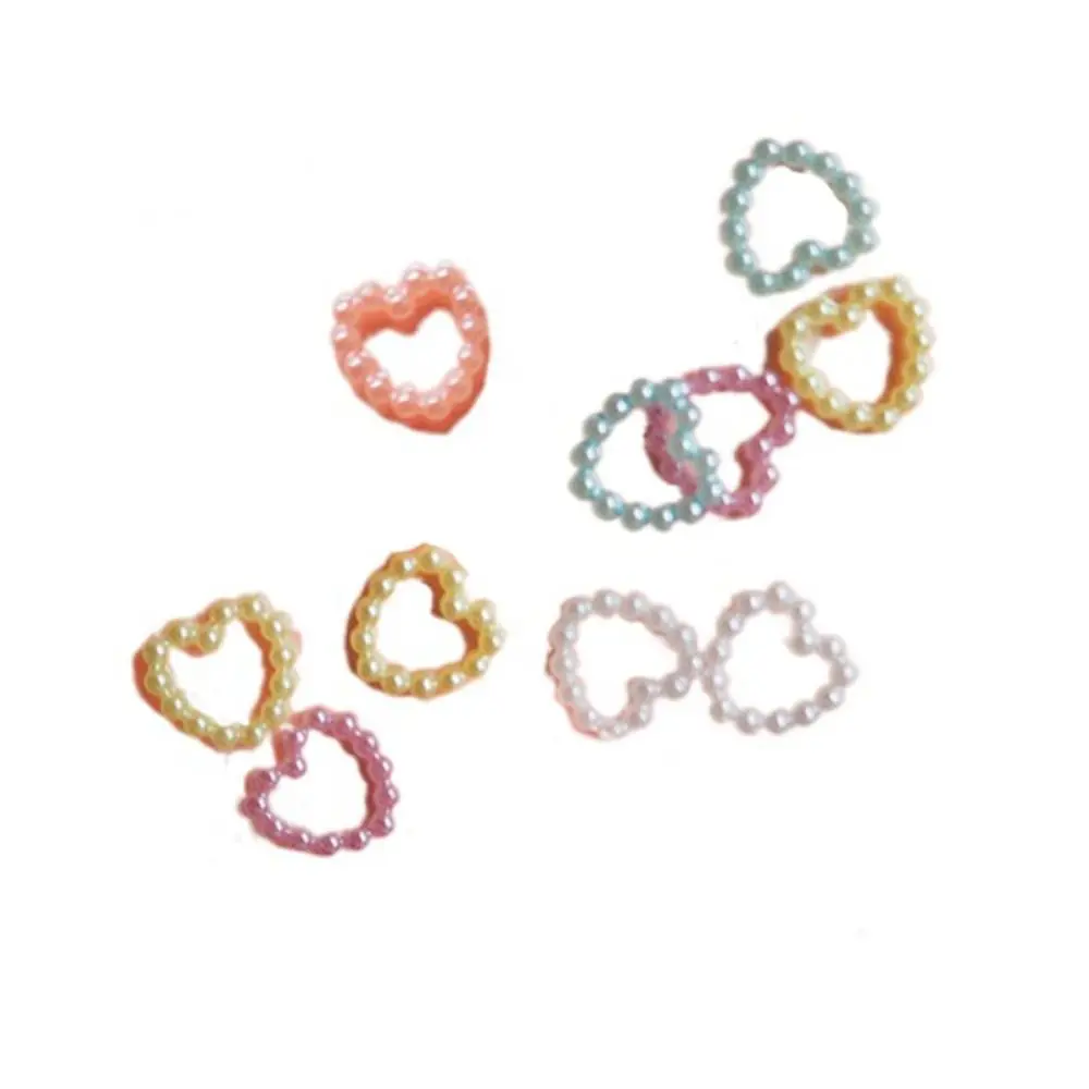 DIY Materials Heart Shape Nail Decoration Colorful Palstic Heart Pearl DIY Accessories Mini Artificial Pearl