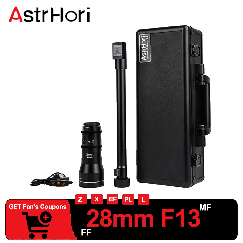 

AstrHori MF 28mm F13 Full Frame 90° View Angle Macro 2X Probe Lens copmpatible with Nikon Z Nikon F Canon EF PL and L