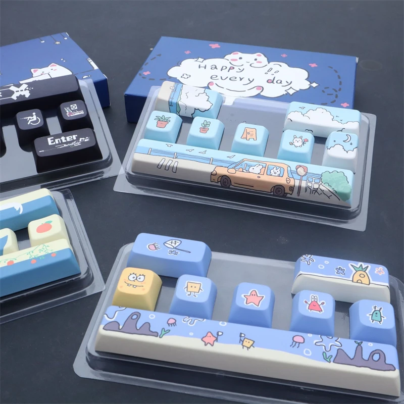 Clavier mécanique Anime Keycaps, barre d\'espace 6,25 U, sublimation à cinq côtés, pièces de claviers recommandées, supplémentaire prédire, original,