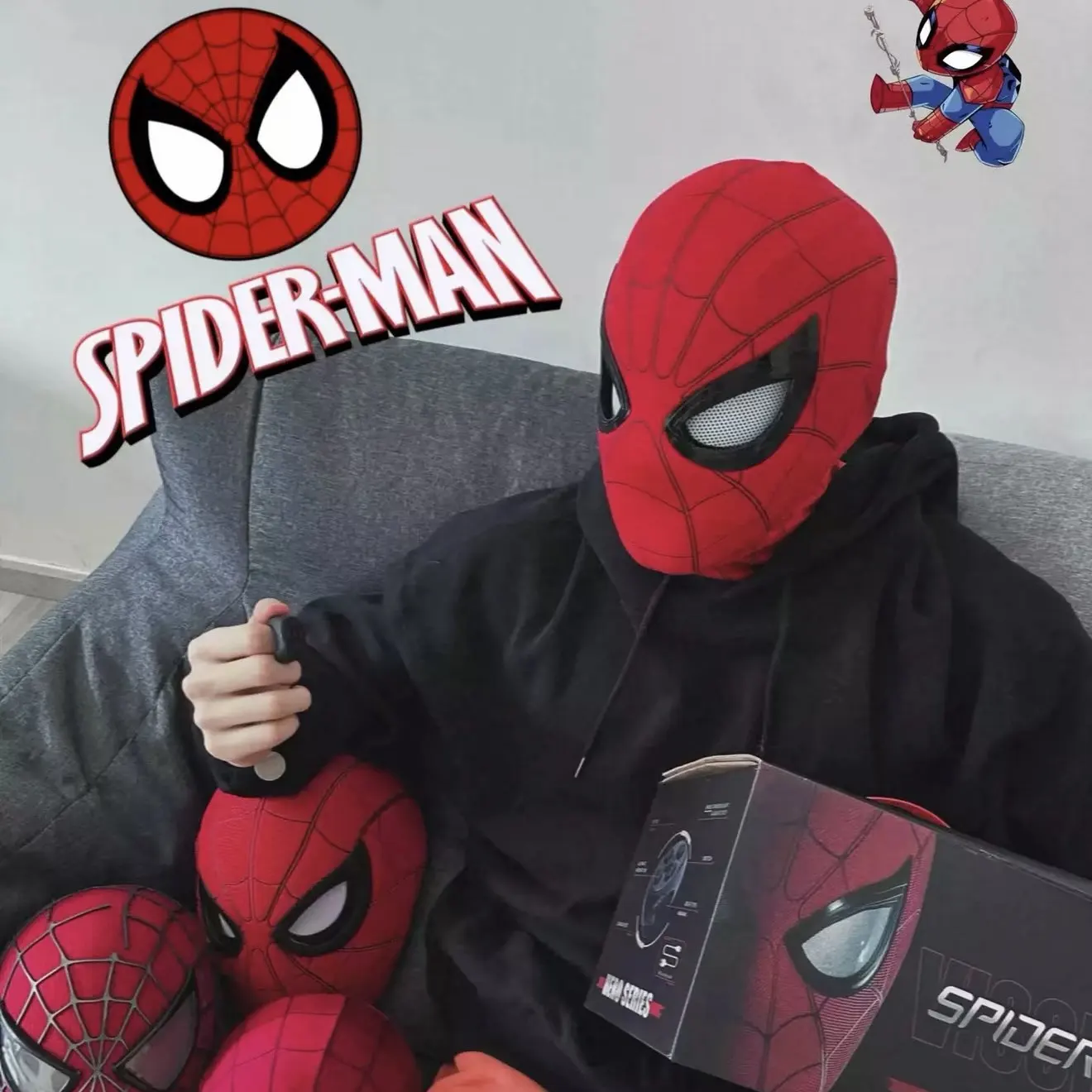 New Spider-Man Mask Manual/Electric Headgear Toys With Remote Control Light Helmet For Halloween Christmas Cosplay Holiday Gifts