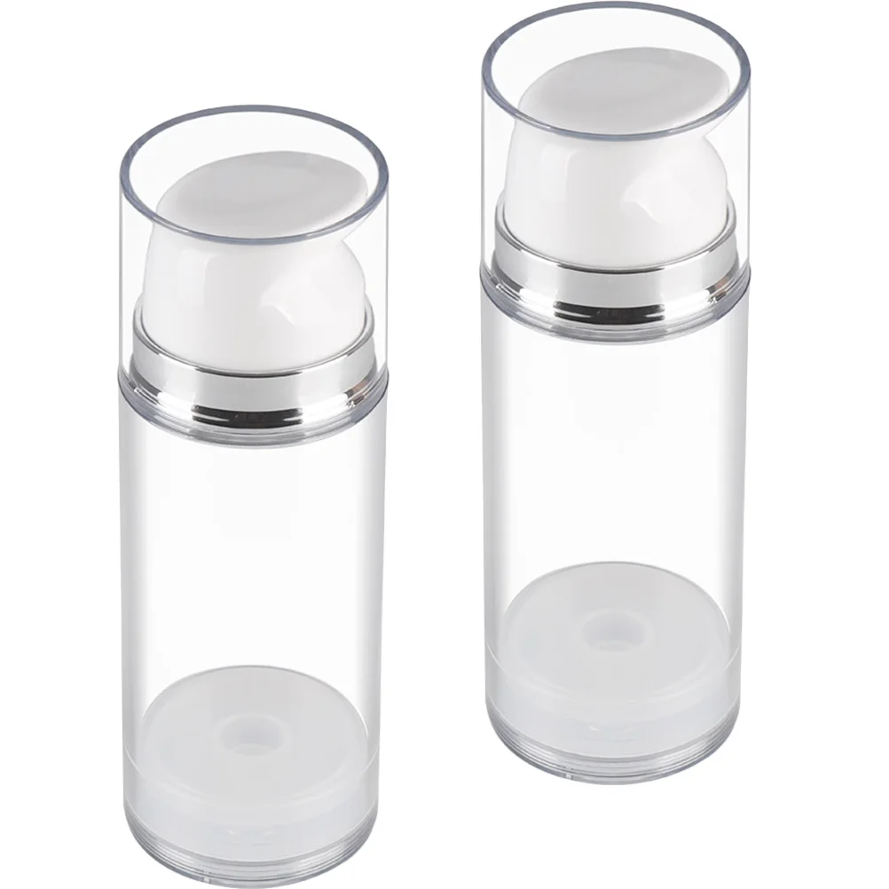 

2 Pcs Squeeze Lotion Bottle Travel Toiletries Dispenser Cream Sub Press Pump Cosmetics As Airless Refillable Containers