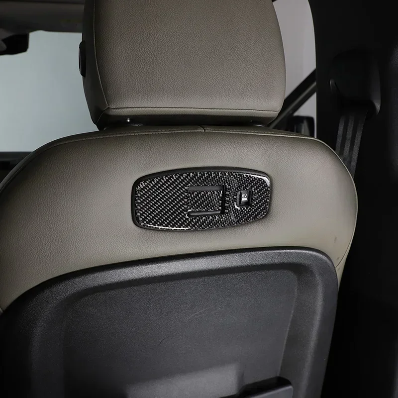 

Car Accessories Soft Carbon Fiber Car Seat Rear Charging Port Panel Cover Trim Stickers For Land Rover Defender 110 130 2020-24