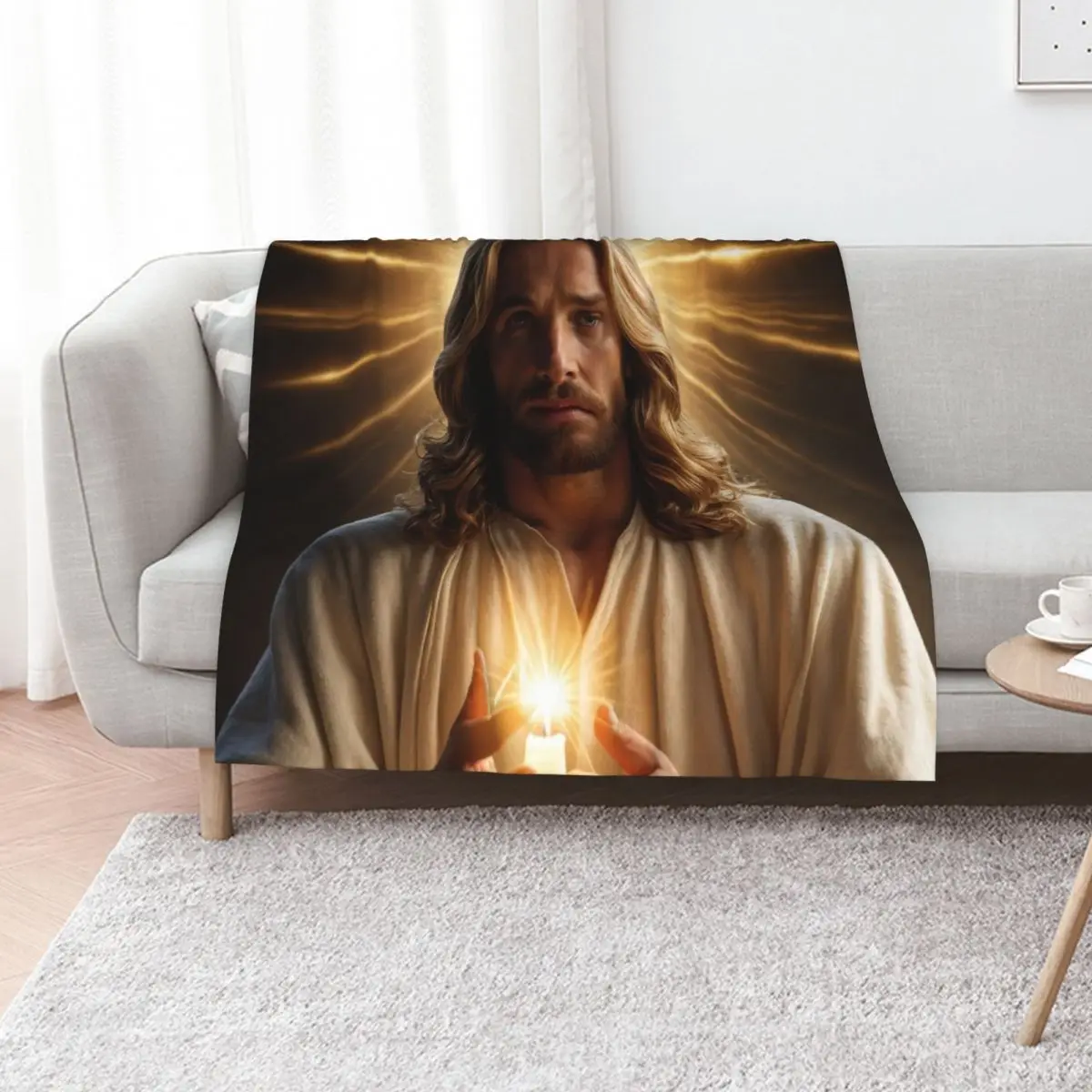 

Jesus Christ Blessings Throw Blanket Cute Plaid valentine gift ideas Summer Beddings Plaid on the sofa Blankets