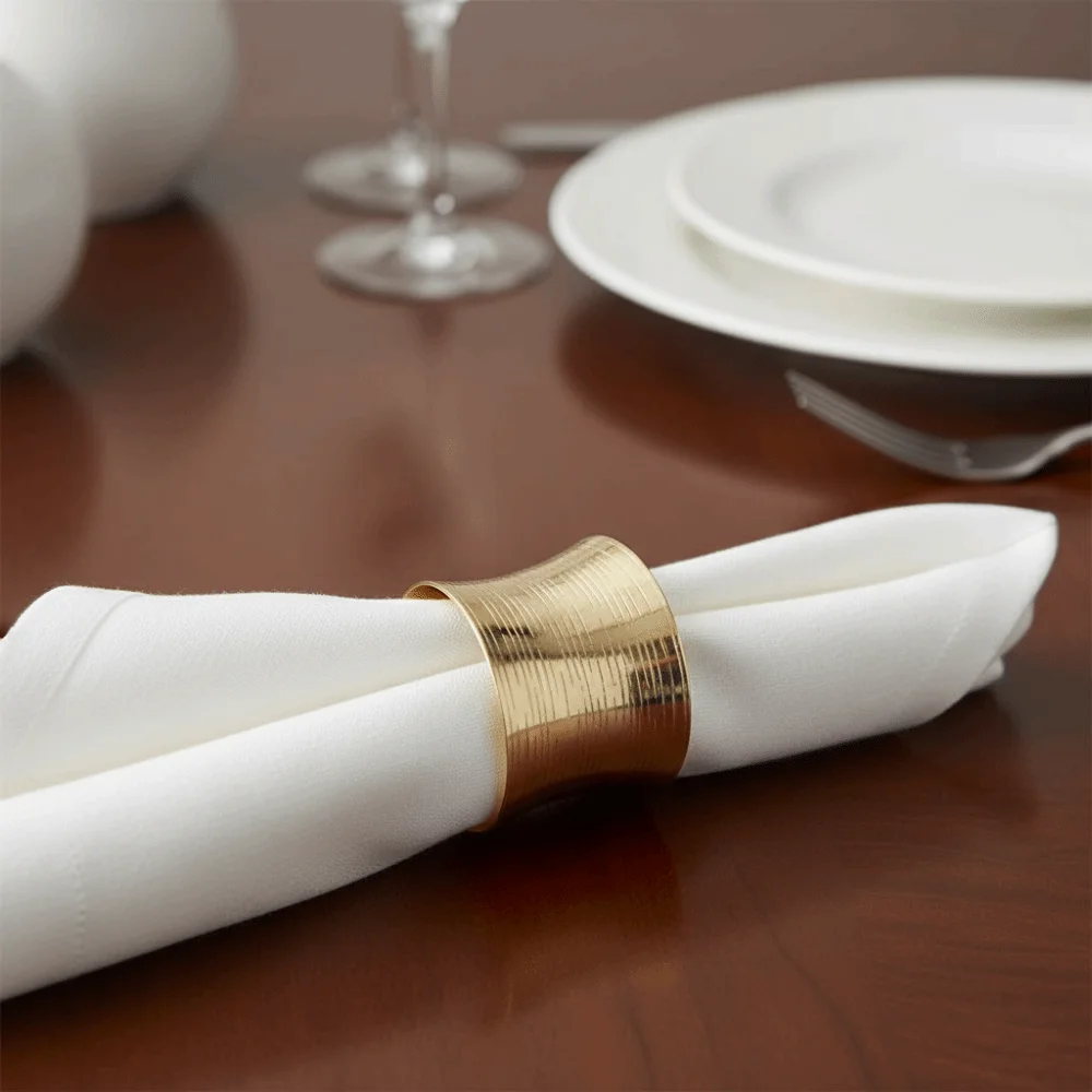 

6 шт. прочное современное кольцо для салфеток, роскошная металлическая пряжка для салфеток в западном стиле, изысканная праздничная пряжка для салфеток, украшение для стола