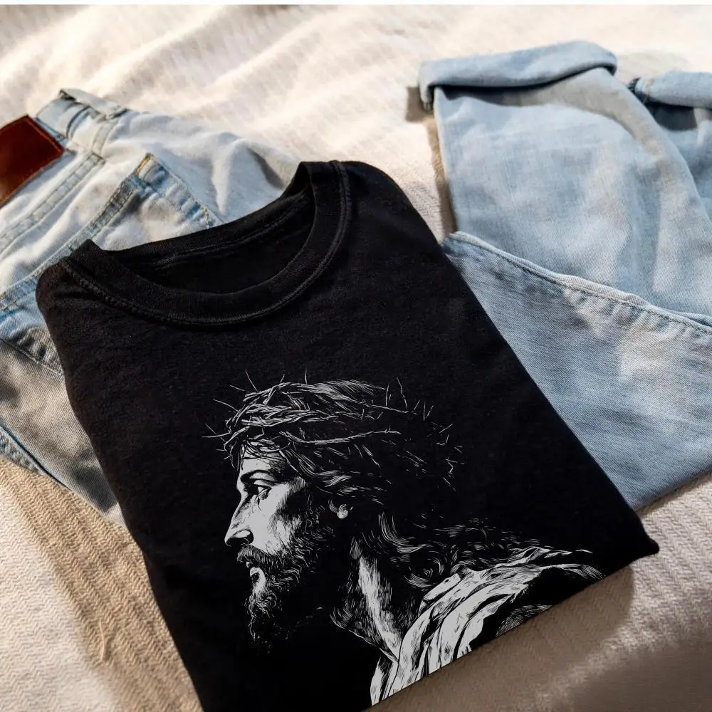 

Jesus Shirt Christian Graphic Tee Religious Gift for Him or Her Comfort Colors Crewneck Catholic Streetwear Faith Easter Apparel