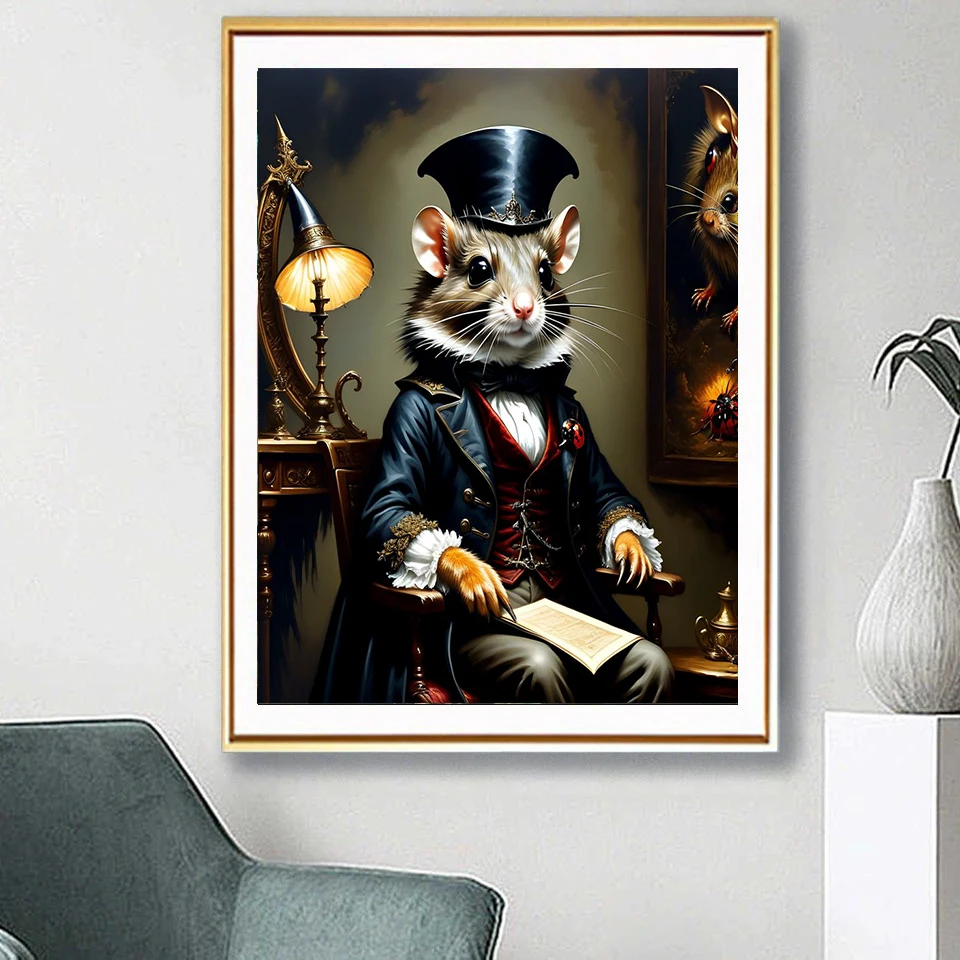 New Arrival Hat Cats Diy Diamond Painting Raccoon Animals Full Diamond Mosaic Embroidery Cross Stitch For Home Decor