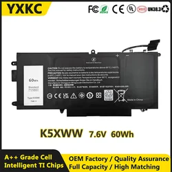 YXKC K5XWW 7.6V 60Wh Replacement Laptop Battery for Dell Latitude 13 7389 7390 2-in-1 5289 2-in-1 Series competable 6CYH6 71TG4