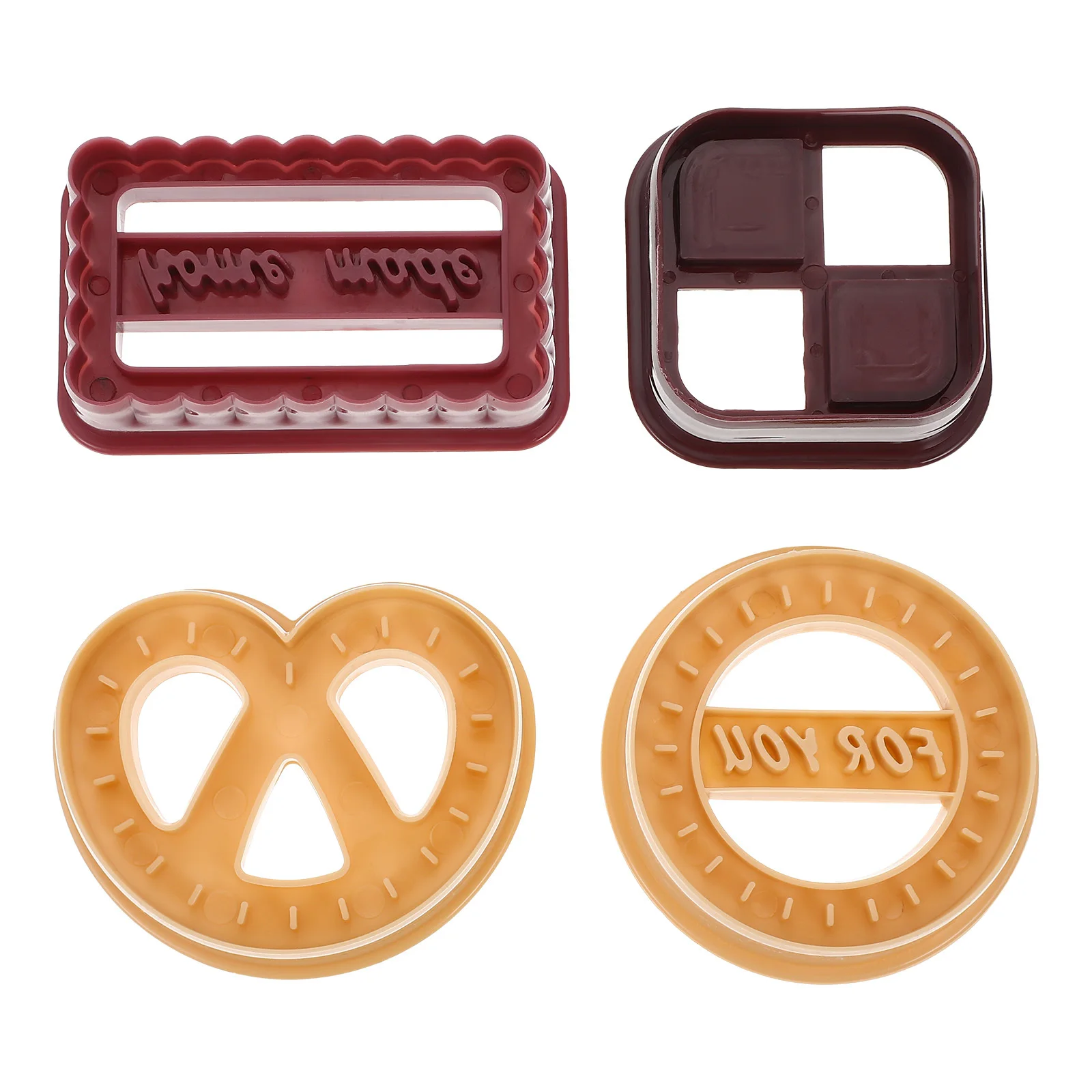 

2Sets DIY Biscuit Mold Creative Plastic Cookie Molds for Baking Supplies Unique Design Smooth Edge Kids Friendly Cake