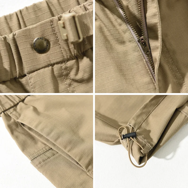 Spring Autumn Fashion Men's Cargo Pants Japan Style Solid Color Simple Basic Cotton Blended Casual Trouser Outdoor Outfit view 4