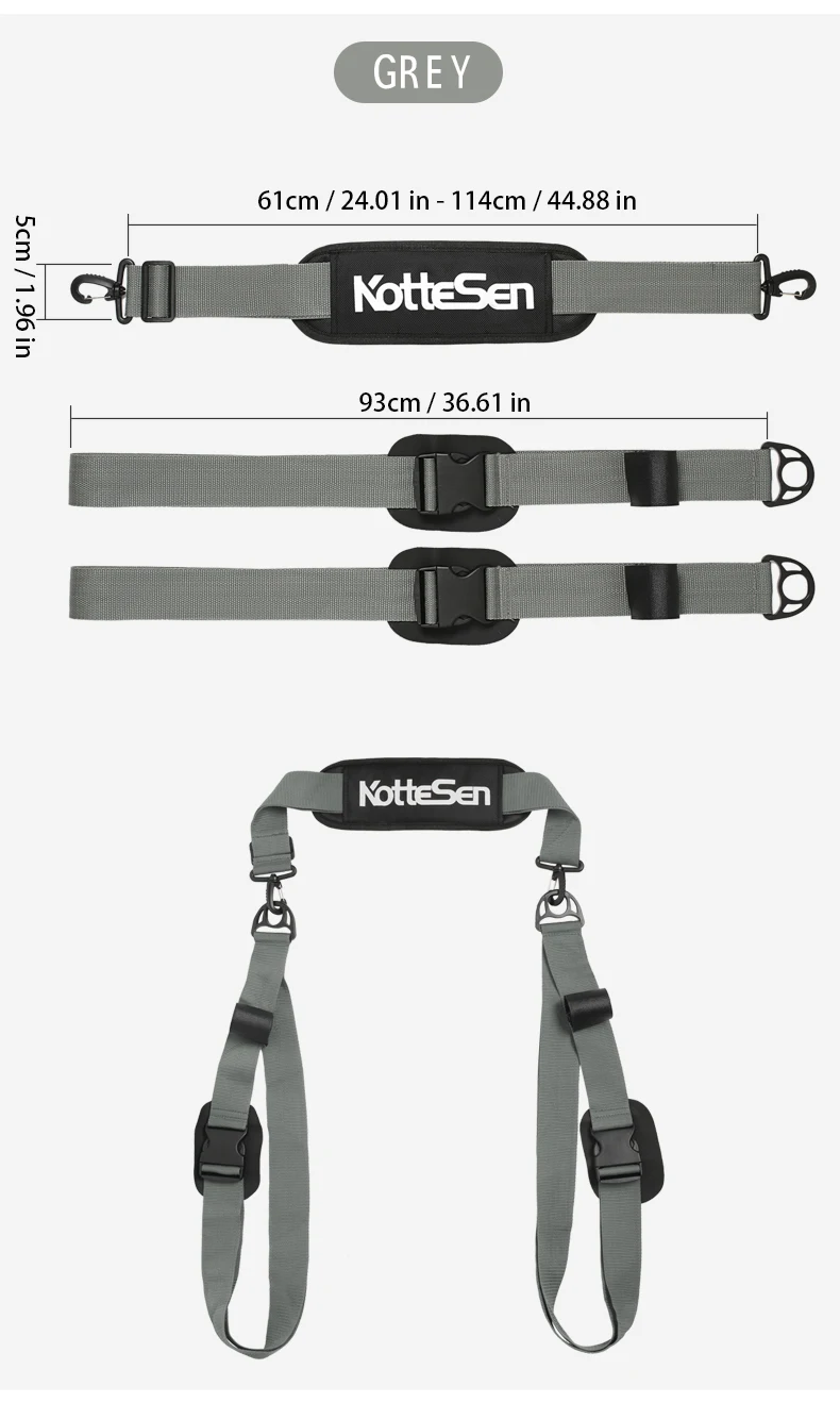 Kottesen Paddleboard-Gurt SUP-Zubehör Verstellbarer Surfbrett-Schultergurt Kajak Multifunktionales Bindeseil Mehrfarbiges Befestigungsseil – Detail 8