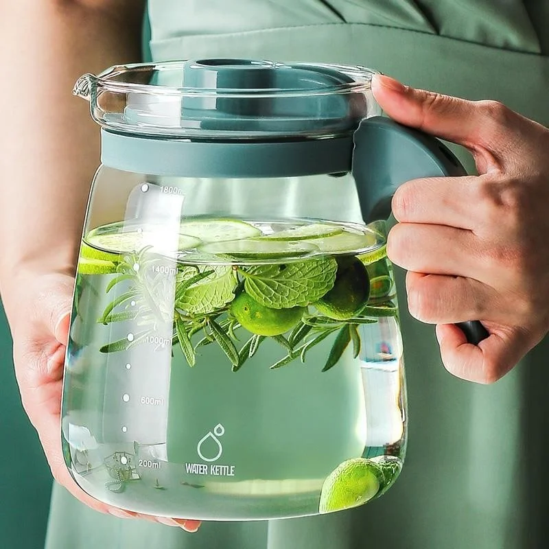 Large Capacity Glass Cold Water Pot Heat Resistant Tea Brewing Kettle Boiling Water Cup Set Home Use Safety Non Explosive