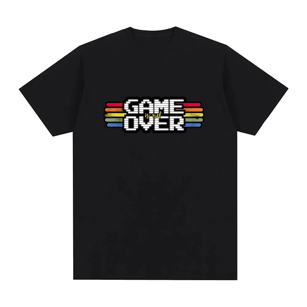 Game Over graphic T-Shirt short sleeve Casual Tee-shirt Summer Cotton Tshirt camiseta hombre men Comfortable Tee Shirts Tops