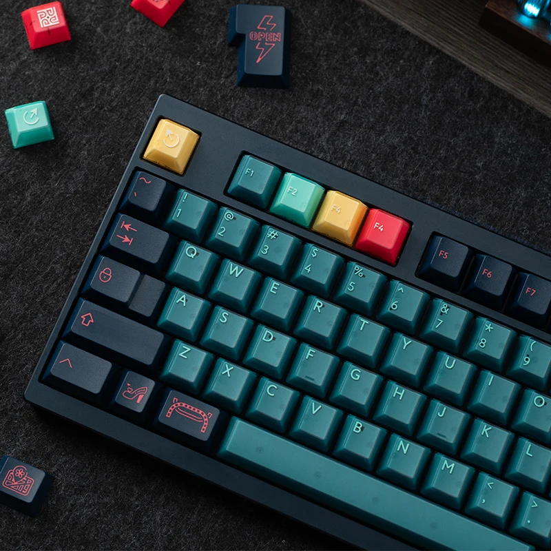 PBTFANS Kabuki-Cho Theme Keycap ABS Niestandardowa półprzezroczysta nakładka na klawiaturę Profil wiśniowy Nakładka na klawisze do klawiatury