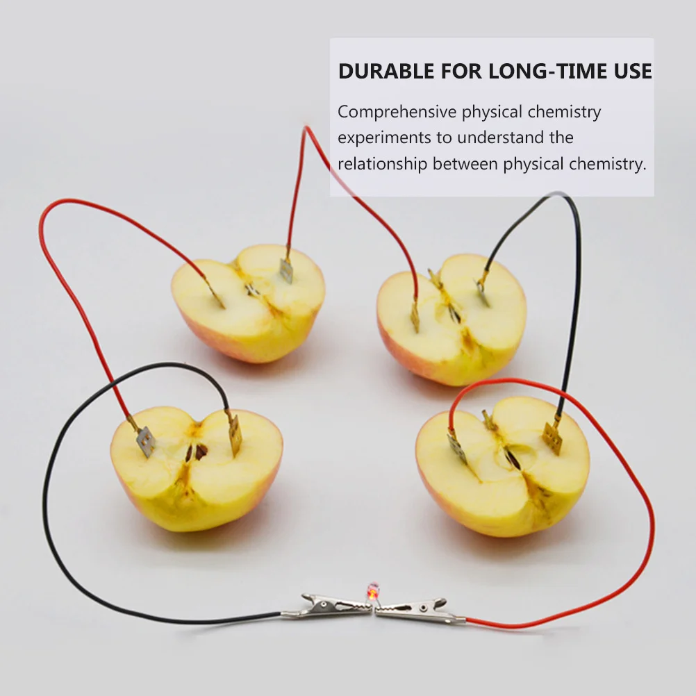 2 juegos de materiales experimentales de frutas, hojas de Zinc de cobre de alta calidad para suministros de experimentos científicos, potencia DIY