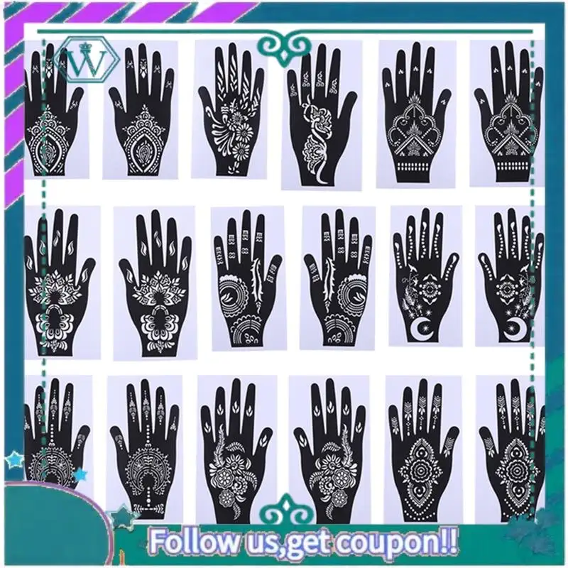 A09P Kit de tatouage au henné modèle de tatouage temporaire, autocollant de tatouage au henné à la main autocollant de tatouage indien autocollant de tatouage auto-adhésif