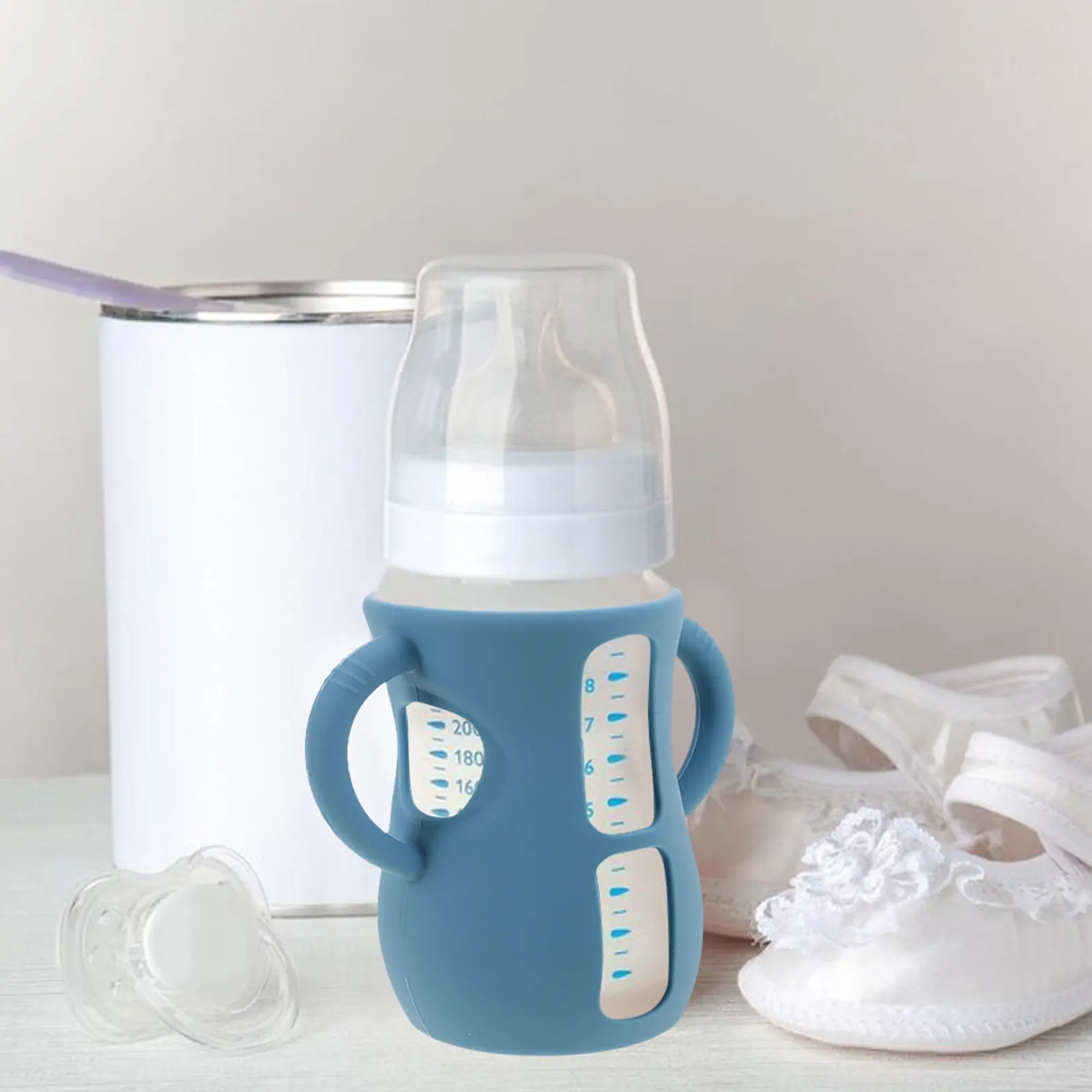 3 pcs Baby Bottle Silicone Feeding Milk Halloween Christmas New Year Sleeves Compatible Anti Breakage Holder Handles Protector