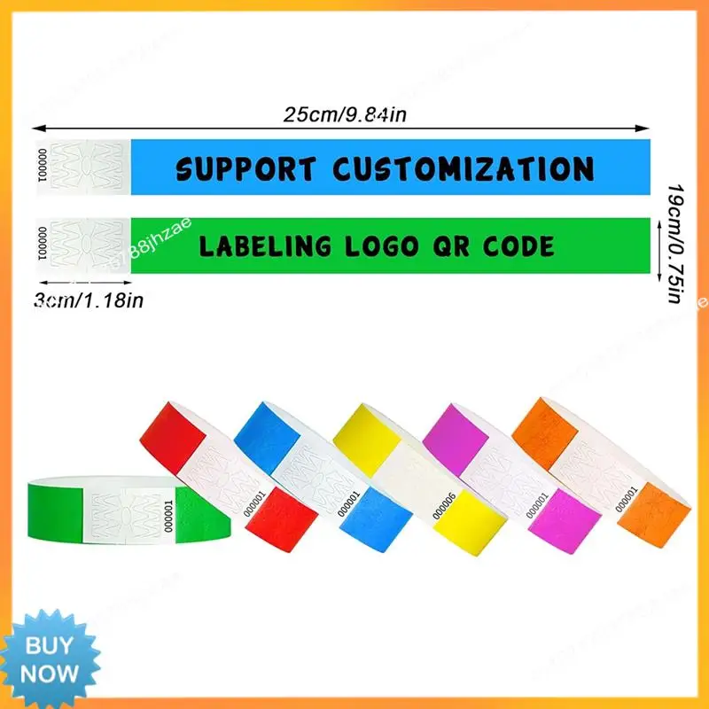 A10R 5 Color Tyvek Wristbands For Events - 500 Count Tear Resistant Waterproof ID Bands Easy Install Easy To Use B