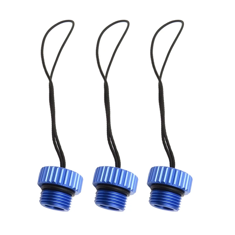 3X Scuba Diving DIN Tank Valve Threaded Cover 5/8-14NPS Dust Cap Dust Plug Protector Tank Regulator Cover Blue